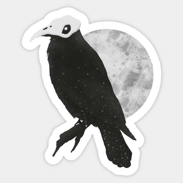 I am the raven - Black and White Sticker by tamaramilakovic